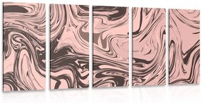 Αφηρημένο μοτίβο εικόνας 5 μερών σε παλιά ροζ απόχρωση - 100x50