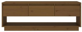 vidaXL Έπιπλο Τηλεόρασης Καφέ Μελί 110,5x34x40εκ από Μασίφ Ξύλο Πεύκου