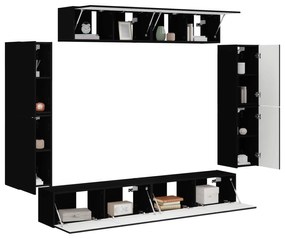 vidaXL Ντουλάπι TV 4 pcs Μαύρο