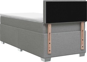 vidaXL Κρεβάτι box spring με στρώμα Ανοιχτό γκρι 80 x 200 cm Ύφασμα