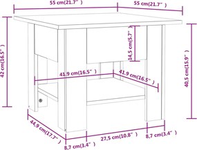 vidaXL Τραπεζάκι Σαλονιού Λευκό 55x55x42 εκ. Επεξεργ. Ξύλο
