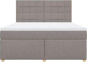 vidaXL Κρεβάτι Boxspring με Στρώμα Taupe 180x200 εκ. Υφασμάτινο