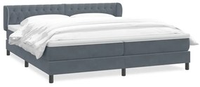 vidaXL Box Spring κρεβάτι με στρώμα σκούρο πράσινο 90x220 cm Velvet