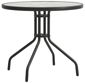 Τραπέζι Bistro Ανθρακί Ø80 x 71 εκ. Ατσάλινο - Ανθρακί