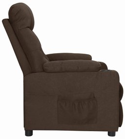 vidaXL Πολυθρόνα με Ανύψωση Σκούρο Καφέ Υφασμάτινη