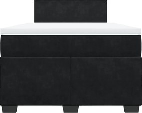 vidaXL Κρεβάτι Boxspring με Στρώμα Μαύρο 120x190 εκ. Βελούδινο