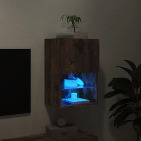 vidaXL Έπιπλο Τηλεόρασης με LED Καπνιστή Δρυς 40,5x30x60 εκ.