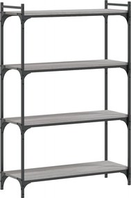 vidaXL Βιβλιοθήκη 4 Επιπέδων Γκρι Sonoma 80x30x120 εκ. Επεξεργ. Ξύλο