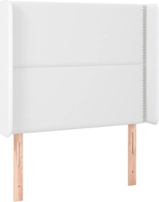 vidaXL Κρεβάτι Boxspring με Στρώμα &amp; LED Λευκό 100x200 εκ. Συνθ. Δέρμα