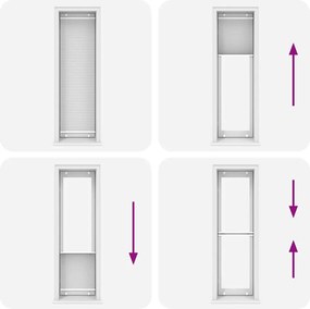 vidaXL Πλισέ περσίδα Λευκό 65x200 cm Πλάτος υφάσματος 64,4 cm