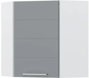 Ντουλάπι κρεμαστό γωνιακό Hudson V7-UG-1K-Λευκό - Γκρι - 64.00Χ64.00Χ72.00cm