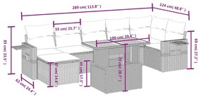 vidaXL Σαλόνι Κήπου Σετ 8 Τεμαχίων Γκρι Συνθετικό Ρατάν με Μαξιλάρια