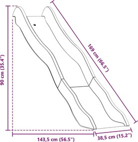 vidaXL Τσουλήθρα Μπλε 169 x 38,5 εκ. από Πολυπροπυλένιο
