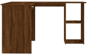 vidaXL Γραφείο Γωνιακό Καφέ Δρυς 120 x 140 x 75 εκ. Επεξεργασμένο Ξύλο