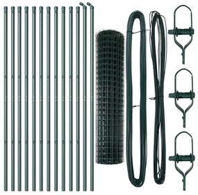 vidaXL Euro Fence με 13 Στήλες 1x25 μ Γαλβανισμένο Ατσάλι Πράσινο