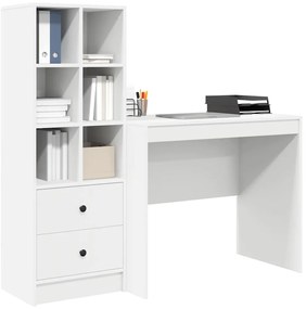 vidaXL Γραφείο με αποθηκευτικό χώρο 2 pcs Λευκό 90 x 50 x 76 εκ.