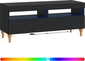vidaXL Ντουλάπα LED Τηλεόρασης Μαύρο Επεξεργασμένο Ξύλο