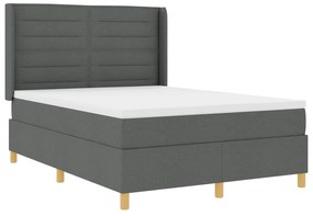 vidaXL Κρεβάτι Box Spring με Στρώμα Σκούρο Γκρι 160x200 εκ. Υφάσματος