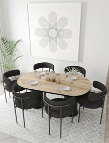 Stewehome Πολυτελές Σετ Τραπεζαρίας με 6 Καρέκλες Δρυς 80x140x80 cm