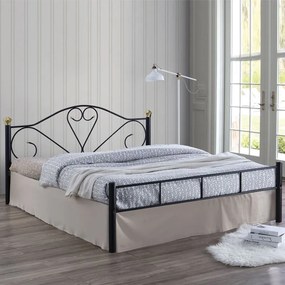LAZAR Κρεβάτι Διπλό, για Στρώμα 160x200cm, Μέταλλο Βαφή Μαύρο  168x210x95cm [-Μαύρο-] [-Μέταλλο-] Ε8067