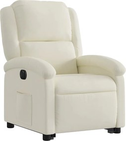 vidaXL Πολυθρόνα Ηλεκ. Ανακλινόμενη με Ανύψωση Κρεμ Βελούδο