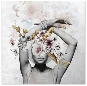 Πίνακας σε καμβά &quot;Hidden Face&quot; Megapap ψηφιακής εκτύπωσης 60x60x3 εκ.