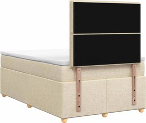 vidaXL Κρεβάτι box spring με στρώμα Κρεμ 120 x 190 cm Ύφασμα