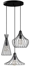 Φωτιστικό Οροφής Mezopotamya 525NOR1619 Φ55x113cm 3xE27 40W Black Opviq