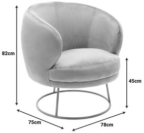 Πολυθρόνα Rony βελούδο μπεζ-χρυσό 78x75x82εκ 78x75x82 εκ.