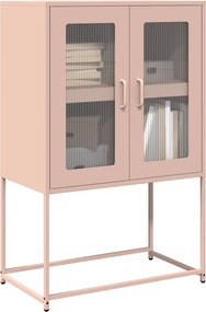 vidaXL Highboard Ροζ 68x39x107 cm Ατσάλι