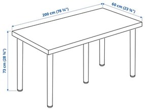 LAGKAPTEN/ADILS γραφείο, 200x60 cm 394.176.58