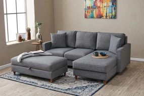 Corner Sofa Eva Right - Grey Grey