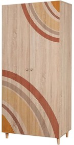 Ντουλάπα Παιδική Δίφυλλη Lidya 869VEL8685 90x52x192cm Multi Two Door