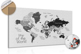 Εικόνα σε έναν κομψό ασπρόμαυρο χάρτη από φελλό - 120x80  flags