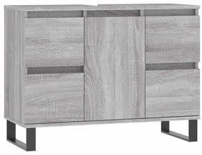 vidaXL Ντουλάπι Μπάνιου Γκρι Sonoma 80 x 33 x 60 εκ. από Επεξεργ. Ξύλο