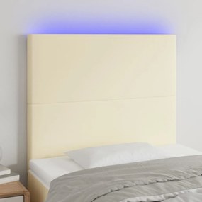 vidaXL Κεφαλάρι Κρεβατιού LED Κρεμ 90x5x118/128 εκ