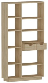 Βιβλιοθήκη με συρτάρια Dakin pakoworld σε oak απόχρωση 80x25x190εκ (1 τεμάχια)