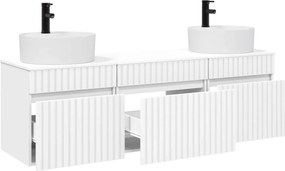 vidaXL Σετ Ντουλαπιών Μπάνιου 3 τμχ. Λευκό 49 x 44,5 x 65 εκ