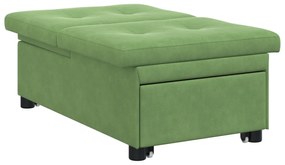 vidaXL Καναπές-Κρεβάτι Ανοιχτό πράσινο 67 x 194 x 38 εκ Βελούδο