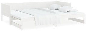 vidaXL Καναπές Κρεβάτι Συρόμενος Λευκός 2x(90x190) εκ. από Μασίφ Πεύκο