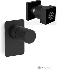 Eurorama Eletta Tecno Black Matt Μίκτης Εντοιχισμού+Jet Τετράγωνο επίτοιχο