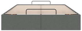 vidaXL Οθωμανικό πλαίσιο κρεβατιού χωρίς στρώμα Σκούρο γκρι Ύφασμα