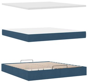 Οθωμανικό κρεβάτι με στρώμα μπλε 180x200cm ύφασμα 3313098