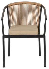 Πολυθρόνα Κήπου MANDRAKA Γκρι/Φυσικό Αλουμίνιο/Rattan 57x61x78cm - 14840024 - 14840024