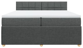 ΚΡΕΒΑΤΙ BOXSPRING ΜΕ ΣΤΡΩΜΑ ΣΚΟΥΡΟ ΓΚΡΙ 200X200 ΕΚ. ΥΦΑΣΜΑΤΙΝΟ 3289864