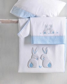 ΚΟΥΒΕΡΤΑ ΠΙΚΕ BEBE ΚΕΝΤΗΜΑ RYTHMOS RABBITY 120X150 ΣΙΕΛ