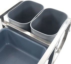 vidaXL Καρότσι Κουζίνας 82 x 43,5 x 93 εκ. με Πλαστικά Δοχεία