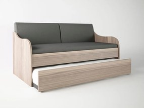 Intrahome Κρεβάτι-καναπές "SILKY" με συρρόμενο κρεβάτι σε χρώμα σταχτί 80x190 Intrahomesa-00652438