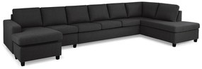 Γωνιακός Καναπές Scandinavian Choice C178, Μαύρο, Ανθρακί, 407x199x79cm, Πόδια: Πλαστική ύλη | Epipla1.gr