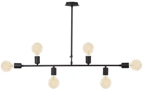 Φωτιστικό Οροφής - Ράγα Truva 525NOR1312 Φ94x61cm 6xE27 40W Black Opviq